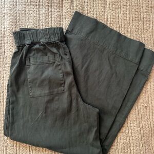 Wide Leg Olive Green Pants